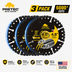4.5″Diamond Cut Off Wheel 3Pack,Metal Cutting Disc 4-1/2″x7/8″ for Angle Grinder