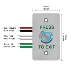 GAGALOR Waterproof Exit Button with LED IP67 Door Push Switch NO&NC silver