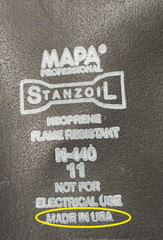 (6 PAIR)Mapa Stanzoil N-440 Neoprene Glove,Flame/Chemical Resistant,SIZE 11, USA