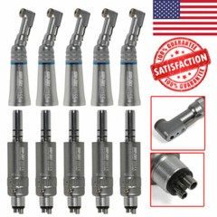 5 NSK Style Dental Slow Low Speed Handpiece Contra Angle + E-type Motor 4Hole HP