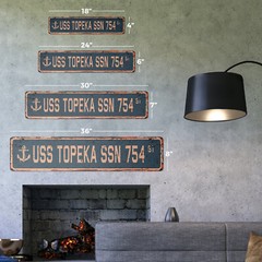USS TOPEKA SSN 754 Vintage Street Sign us navy ship veteran sailor rustic gift
