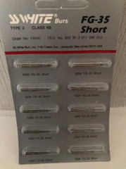SS White Burs, FG 35S, Short Shank, Package of 19, New! See description