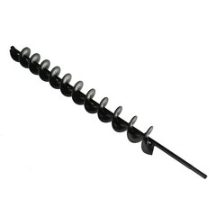 Earth Auger Drill Bit 2″ × 24″ Black For Garden Post Fence Post Hole Digger