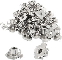 Litoexpe 50 Pcs M5 x 8mm T-Nuts, Stainless Steel Four x 8mm, Silver