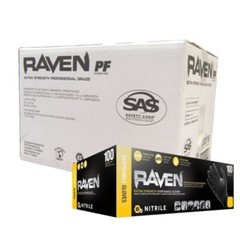 SAS 66518 RAVEN BLACK NITRILE EXAM GLOVES 10 Boxes Of 100 LARGE (1000) CASE