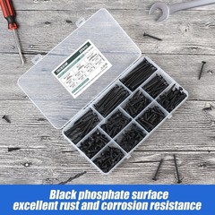 Complete 224-Piece Wood Screw Set – 8 Sizes, Perfect for Cabinets & Furniture