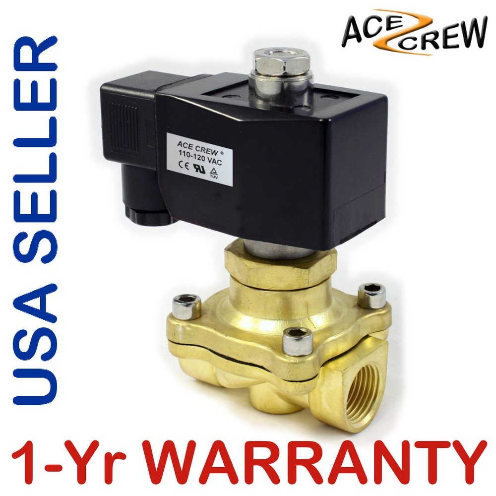 3/4 inch NORMALLY OPEN 110V-120V AC Brass Solenoid Valve NPT ONE-YEAR WARRANTY