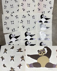 Lot of 13 Vintage 80s Yoga Panda Air Waves T-Shirt Heat Transfers Iron On