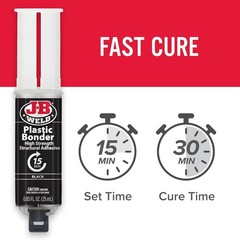 JB Weld Plastic Weld Quick Setting Epoxy Syringe Bonder Repair Glue Black…