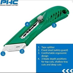 Safety Box Cutter Pacific Handy S4SR Perfection Right Handed PHC Razor Knife