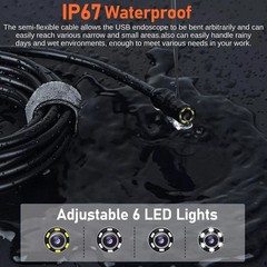 1080P HD LED Handheld Industrial Endoscope 8mm Borescope Snake Camera Inspection