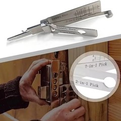 SS001 pro Stainless Steel Key Decoder 2 In 1 Precision Hook & Pick Set Lock