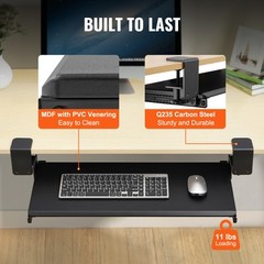 Keyboard Tray Under Desk Pull out Keyboard/Mouse Tray with C Clamp Mount