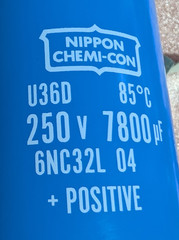 Nippon Chemi-com Large Capicitor 6NC32L 04 + Positive U36D – 250 V 7800 uf #Y22