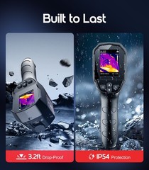Thermal Camera, 240×240, -4°F–1022°F, 25Hz IR Imaging with Temp Alarm, 50° FOV