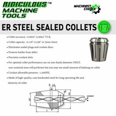Steel Sealed ER32 Metric Spring Collet 14.0mm for Coolant CNC Machine