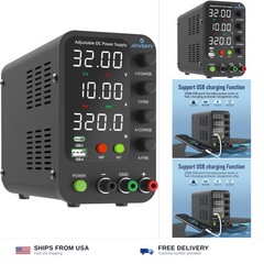 DC Power Supply Variable, 0-32V 0-10A Switching Bench Power Supply with 20W U…