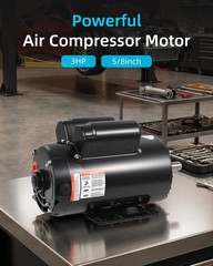 3HP SPL Air Compressor Electric Motor 230V 17.6Amps 3450 RPM 5/8” Keyed Shaft