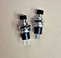 (2) – SPST Micro Momentary Push Button Switch – Normally Open – Black