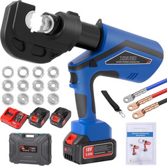Electric Hydraulic Crimping Tool Kit, 2Pcs Lithium Battery,12 Dies (HCT-400A),12