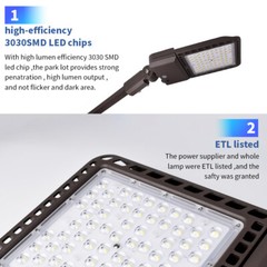 Outdoor 300W Area LED Parking Lot Light 5500K LED Shoebox Dusk to Dawn 50,000hrs