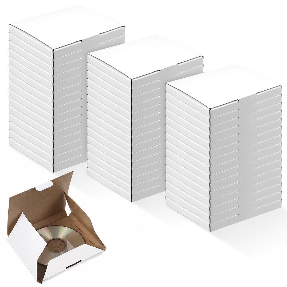 50 Pcs CD Mailer Boxes, 5 5/8″ x 5″ x 7/16″ CD Shipping Sleeves, Mailer Cardb…