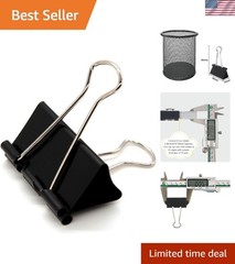 24 Pack Large 1.6-Inch Binder Clips – Elegant Black Paper Clamps for All Uses