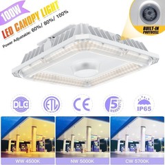 100W LED Canopy Gas Station Light Fixtures with Photocell 3000K~5000K Adjustable