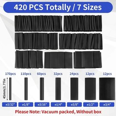 446 Pcs Heat Shrink Tubing Kit-4:1 Ratio Adhesive Lined Marine Grade Shrink