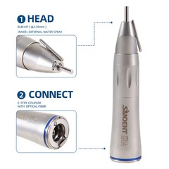 Dental Surgical Straight Handpiece 1:1 Implant Cone Nose Fiber Optic SANDENT