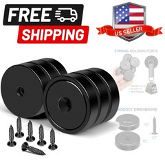Heavy Duty Magnets with Hole, 150LB Strong Magnets, Black Pot Magnet with Scr…