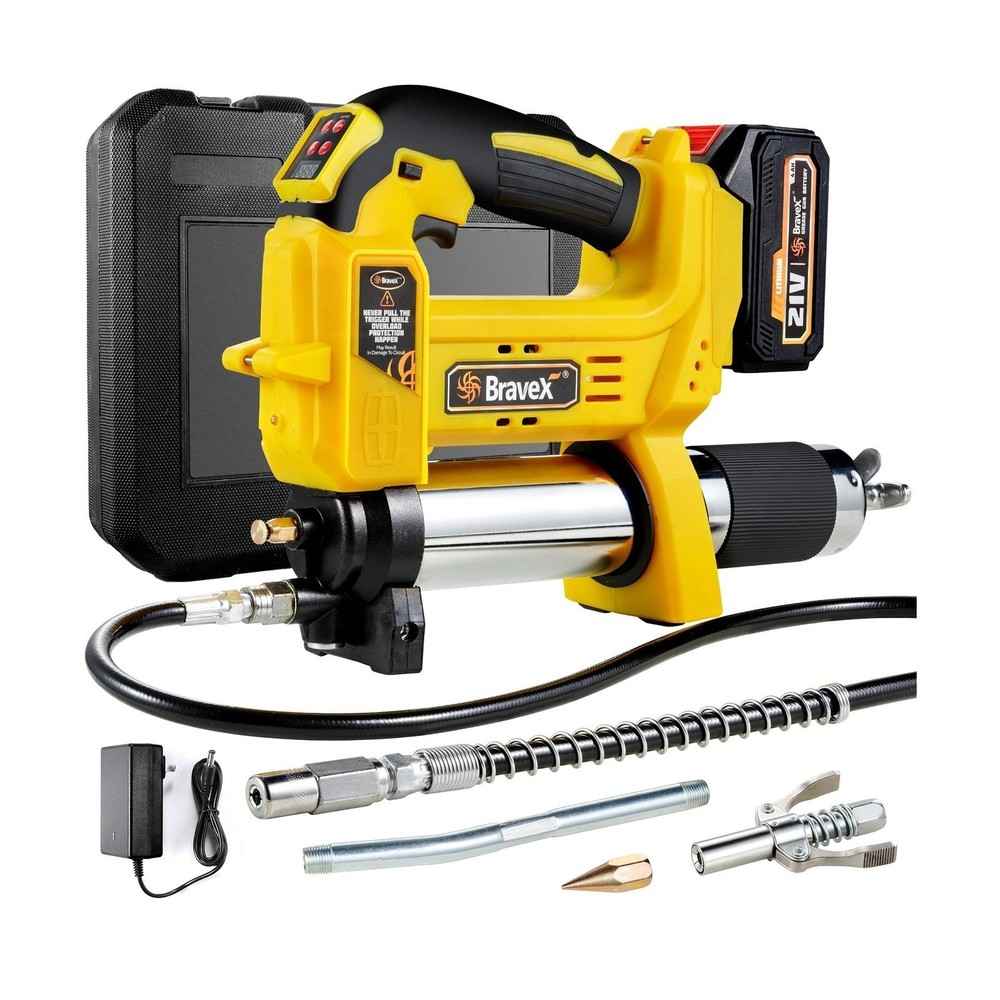 Battery Powered Grease Gun – 12,000 PSI, 40in Hose, 21V Cordless