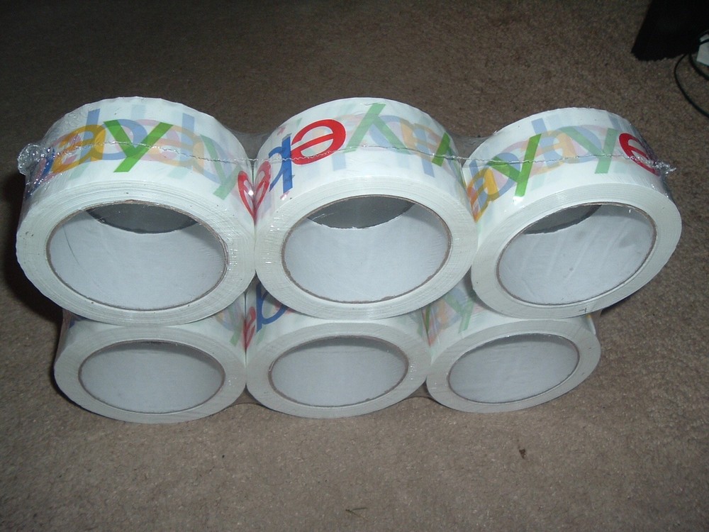 6 Rolls Packing Tape Ebay Color Logo 2″ 75 Yard 2.7mil Thick