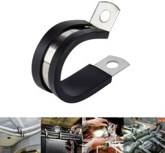 10pcs 1.5″ Inch Cable Clamp Rubber Cushioned Insulated Clamp Stainless Steel