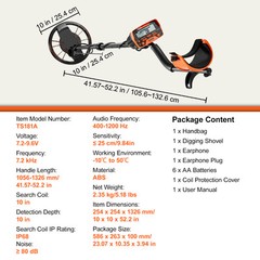 VEVOR Metal Detector for Adults Professional Gold Detector 10 in IP68 Waterproof
