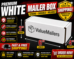 100 – 6x4x3 White Corrugated Shipping Mailer Packing Box Boxes 6 x 4 x 3