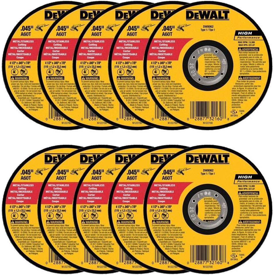 DeWALT DW 8062 4 1/2″ X .045″ X 7/8″ Thin cut off wheel 25 Pack DW8062