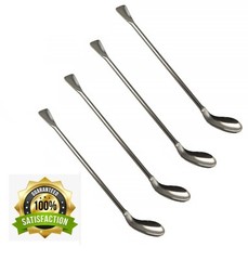 Stainless Steel Lab Spatula Spoon with Flat Ends Perfect for Sampling Stirring
