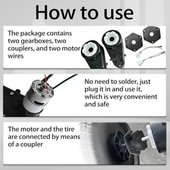 24V RS555 Fast Drive Motor Gearbox 2-Pack for Power Wheels Upgrade, High Speed 1