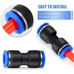 50/100PCS Quick Connect Straight Push Connector Air Line Hose Pneumatic Fittings