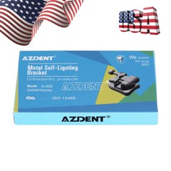 AZDENT Orthodontic Self-ligating Bracket Roth 022 345 w/hook 10x Metal Brace