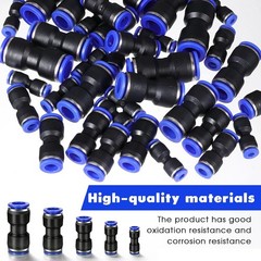 50/100PCS Quick Connect Straight Push Connector Air Line Hose Pneumatic Fittings