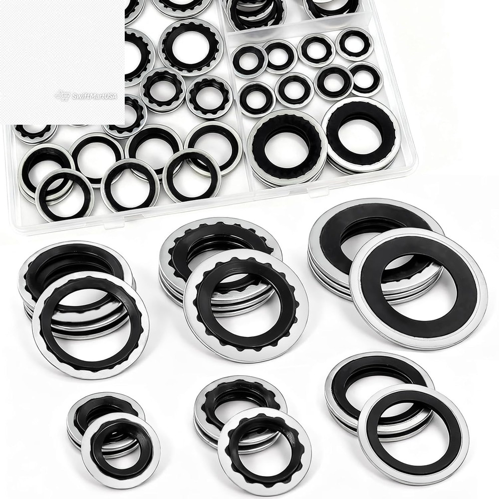 52 Pcs AC Gasket Kit R134a Compressor Seal Washers Car Auto Air Conditioner