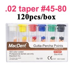 60/120pcs Dental Gutta Percha Points Full Taper 0.02/0.04/0.06 Size 15-40 45-80