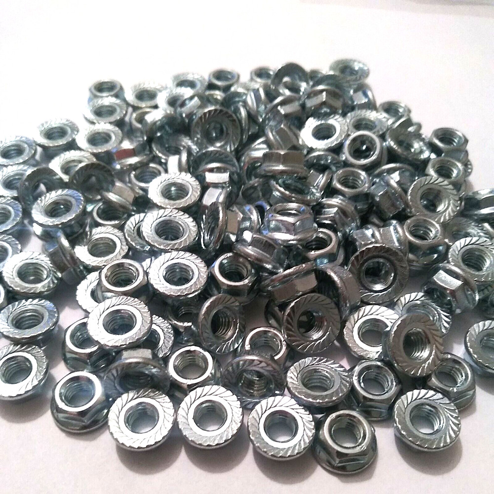 M6-1.0 / 6mm – Qty 50 – Class 8 Serrated Hex Flange Nuts DIN Zinc-Made In Usa