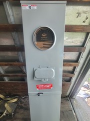 320/400a Lever Bypass Meter Pedastal W/ 2 200a Breakers Milbank U3849-O-2-200 UL