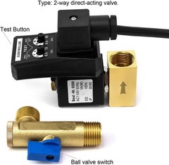 Automatic Timed Condensate Drain Valve, 1/2″ AC 110V 2-Way Direct-Acting Drain V