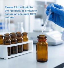 100x 10ml Glass Vials Amber Glass Headspace Vials Plastic-Aluminum Flip Off Caps