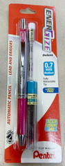 NEW Pentel EnerGize Deluxe .7mm Mechanical Pencil Pink w/Lead & Eraser Refills