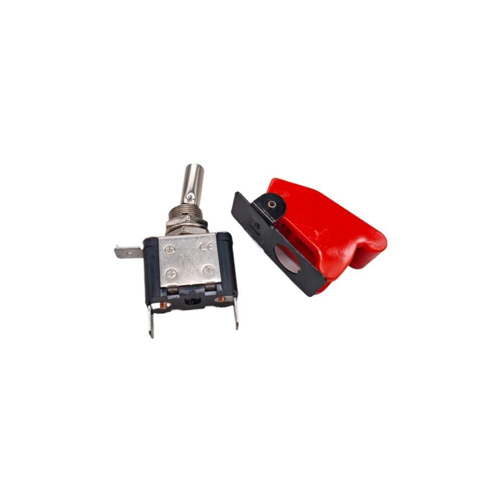 Heavy Duty 20A Toggle Switch SPST On-Off Red LED & Switch Guard Cover
